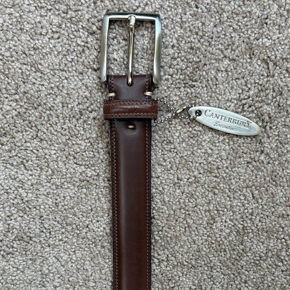 Italian Brown Leather Belt for Men